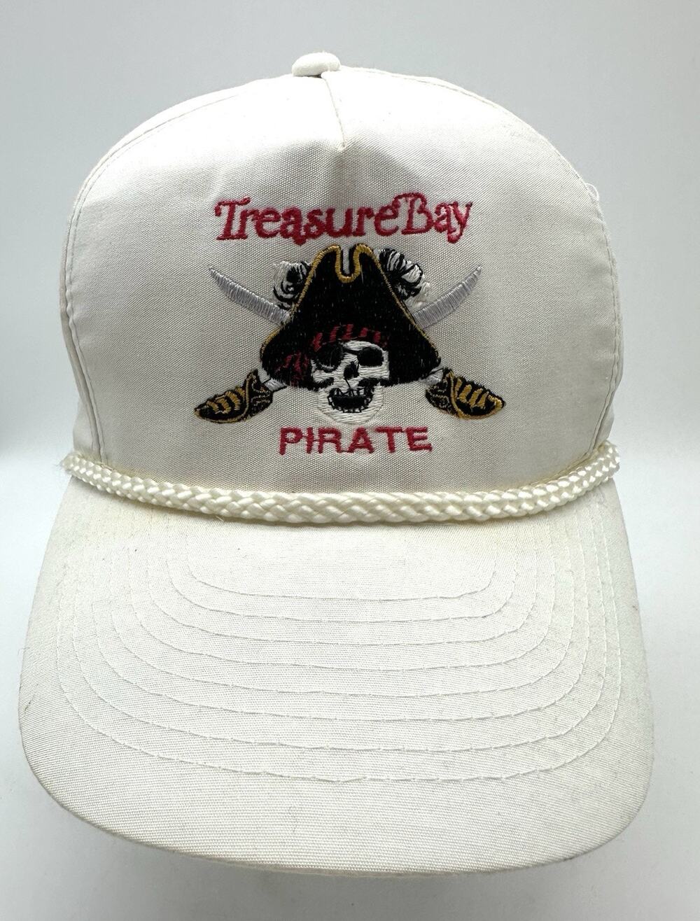 Vintage Treasure Bay Pirate Trucker Hat White Adjustable Strap Bangladesh